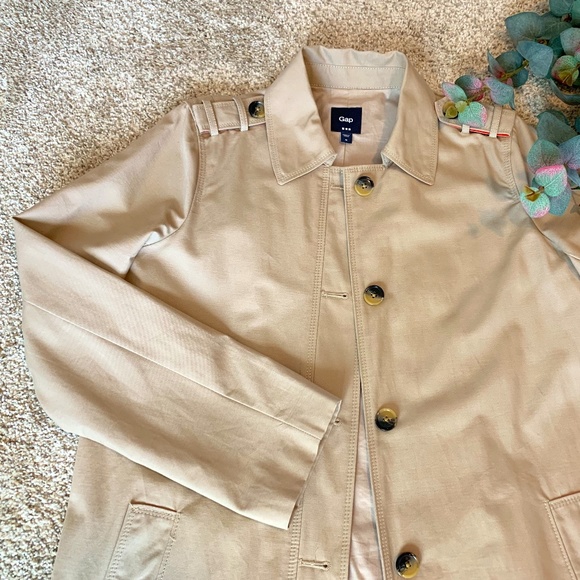 GAP Factory Jackets & Blazers - Gap Khaki Lightweight All-Weather Cotton Trench Coat